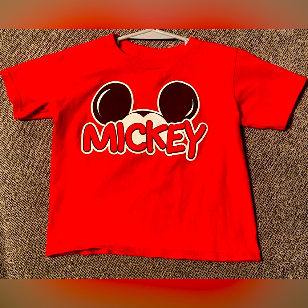Disney Red Mickey Graphic Short Sleeve Tee